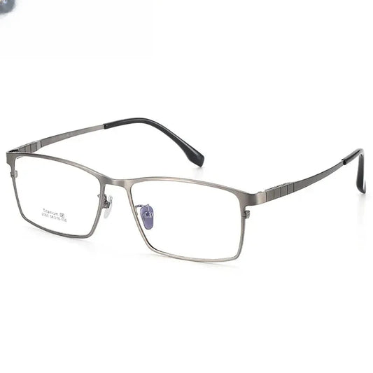 Men's Square Full Rim Titanium Prescription Glasses 412060 — view 1 | Rx Spectacle