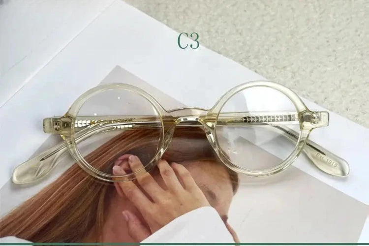 Unisex Round Full Rim Acetate Prescription Glasses 4225e — view 9 | Rx Spectacle