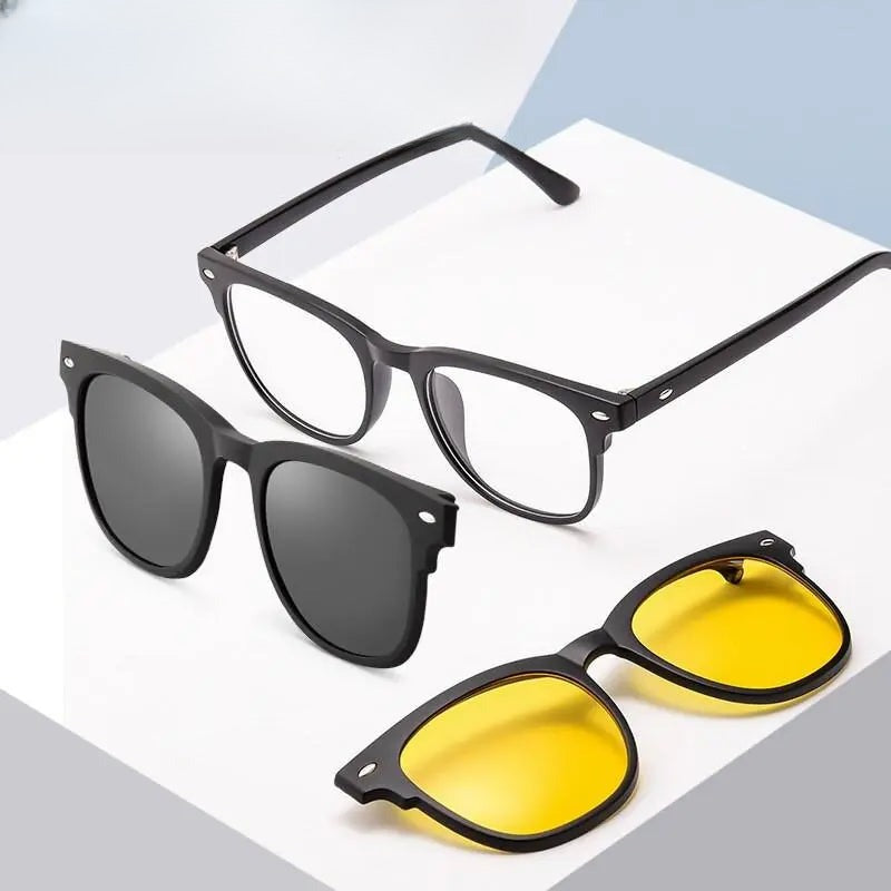 Unisex Square Full Rim TR90 Clip-On Prescription Glasses 5502R — view 4 | Rx Spectacle