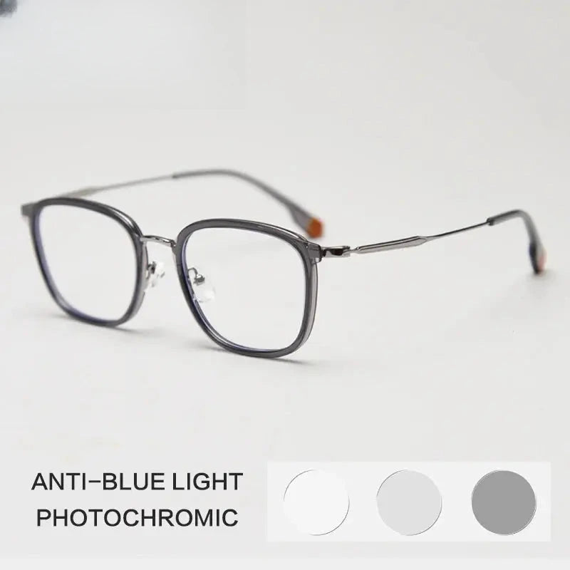 Unisex Square Full Rim Titanium Reading Glasses G00388 — view 7 | Rx Spectacle