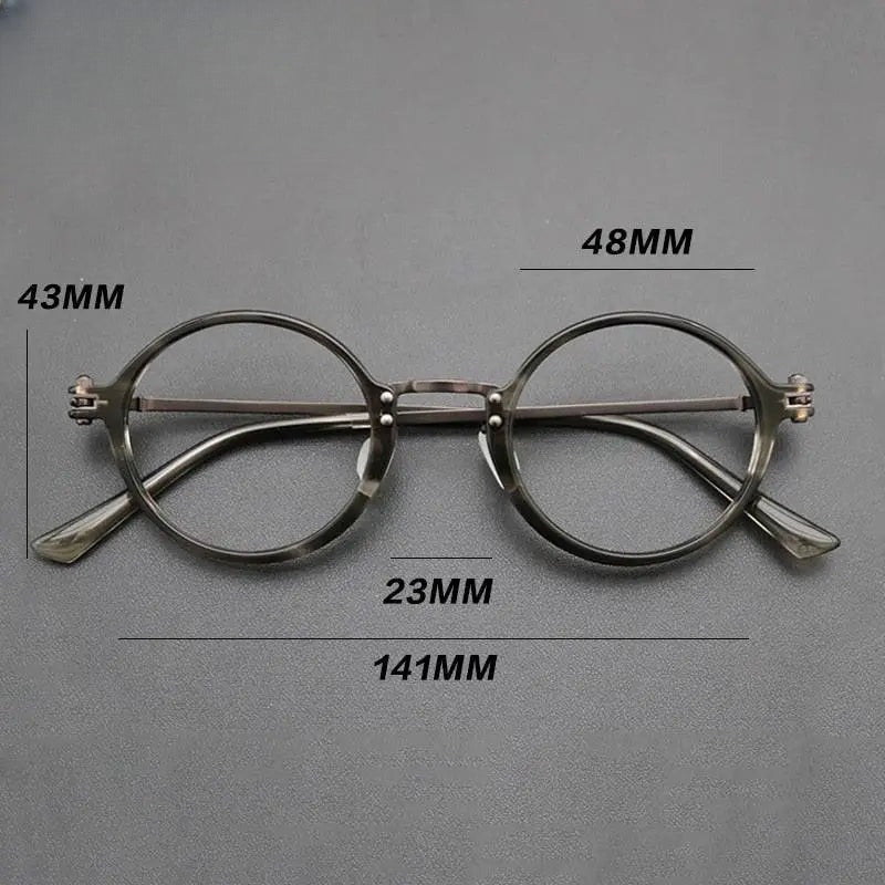 Unisex Round Full Rim Titanium Prescription Glasses Gxyj696 — view 8 | Rx Spectacle