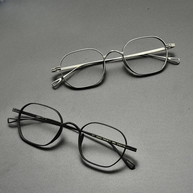 Unisex Polygon Full Rim Titanium Prescription Glasses Gxyj914 — view 7 | Rx Spectacle