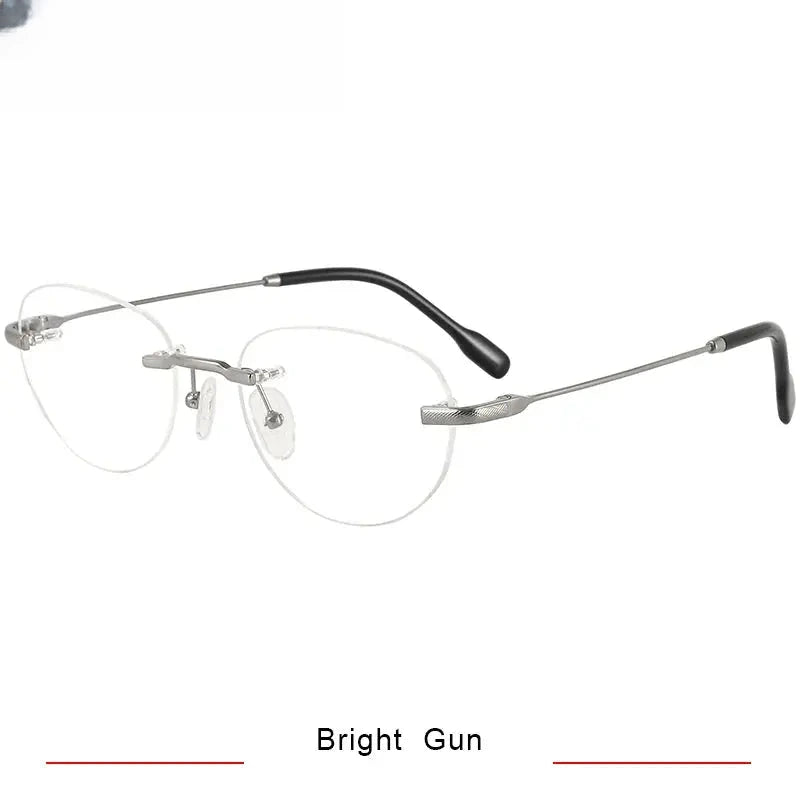 Women's Polygon Rimless Titanium Prescription Glasses 450026 — view 4 | Rx Spectacle