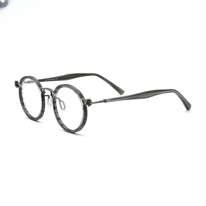 Unisex Round Full Rim Titanium Prescription Glasses Gxyj737 — view 7 | Rx Spectacle