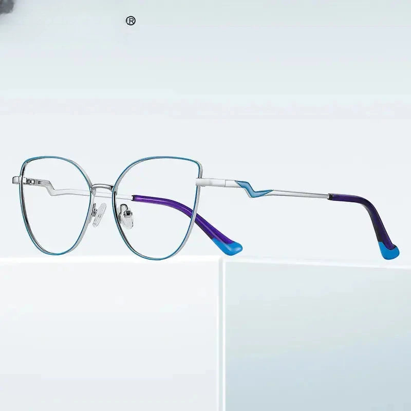 Women's Cat Eye Full Rim Stainless Steel Reading Glasses 3043 — view 2 | Rx Spectacle