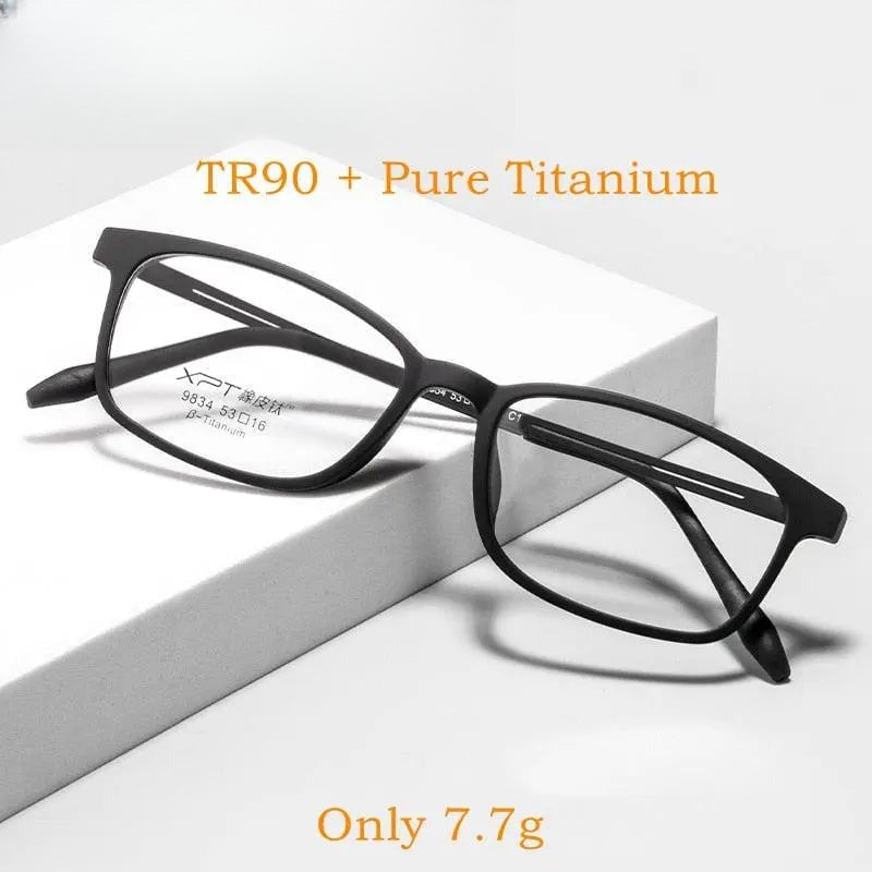 Unisex Square Full Rim Titanium Prescription Glasses 9834XP — view 1 | Rx Spectacle