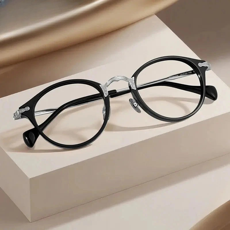 Women's Round Full Rim Titanium Prescription Glasses 926008 — view 1 | Rx Spectacle