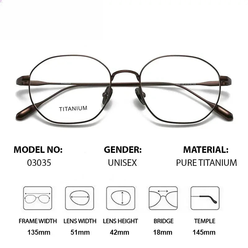 Women's Polygon Full Rim Titanium Prescription Glasses 403035 — view 2 | Rx Spectacle
