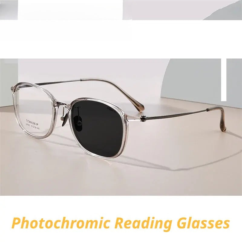 Unisex Square Full Rim Titanium Reading Glasses 69105 — view 1 | Rx Spectacle