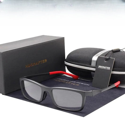 Men's Rectangular Full Rim Titanium Sports Glasses 17209 — view 1 | Rx Spectacle