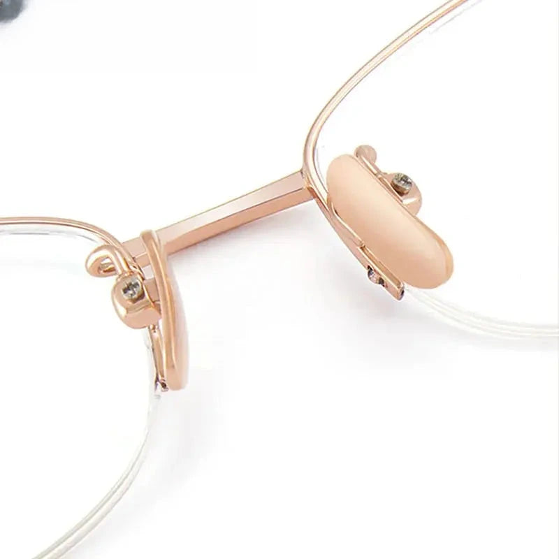 Women's Oval Semi-Rimless Titanium Prescription Glasses 6174 — view 6 | Rx Spectacle