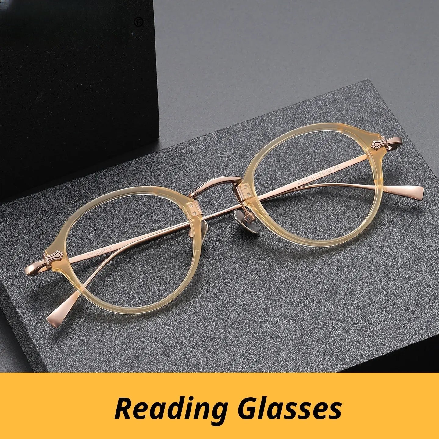 Unisex Oval Full Rim Titanium Reading Glasses 517182 — view 1 | Rx Spectacle