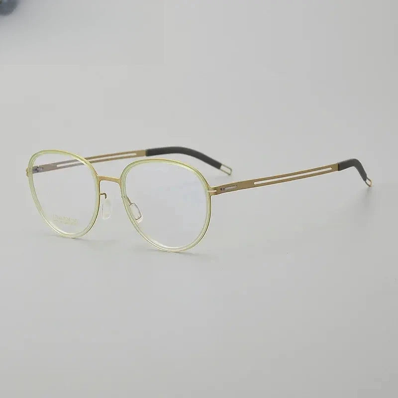 Women's Oval Full Rim Titanium Prescription Glasses 778106 — view 6 | Rx Spectacle