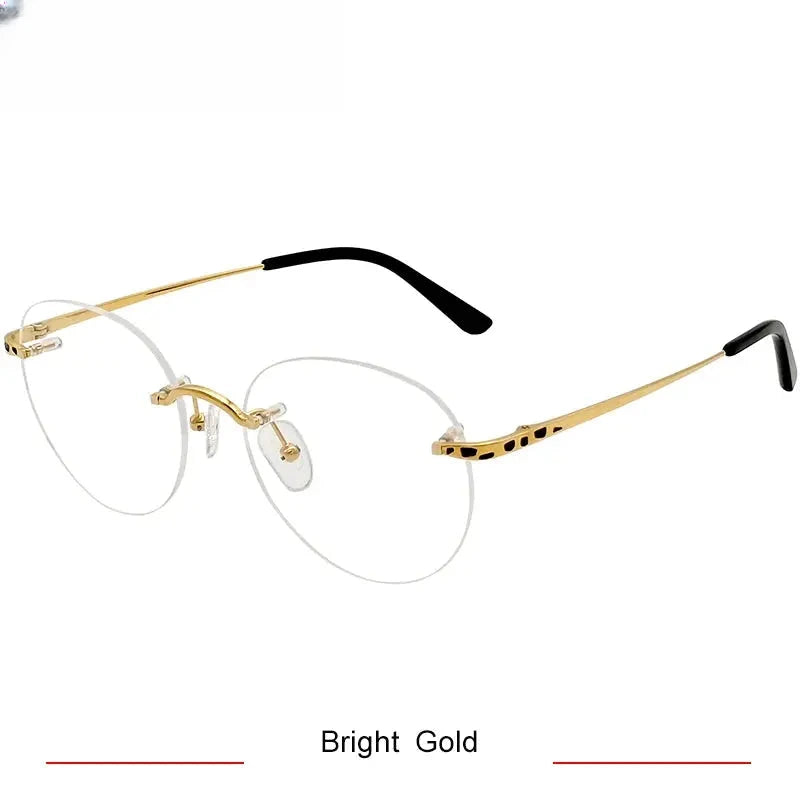 Women's Round Rimless Titanium Prescription Glasses 3090 — view 7 | Rx Spectacle