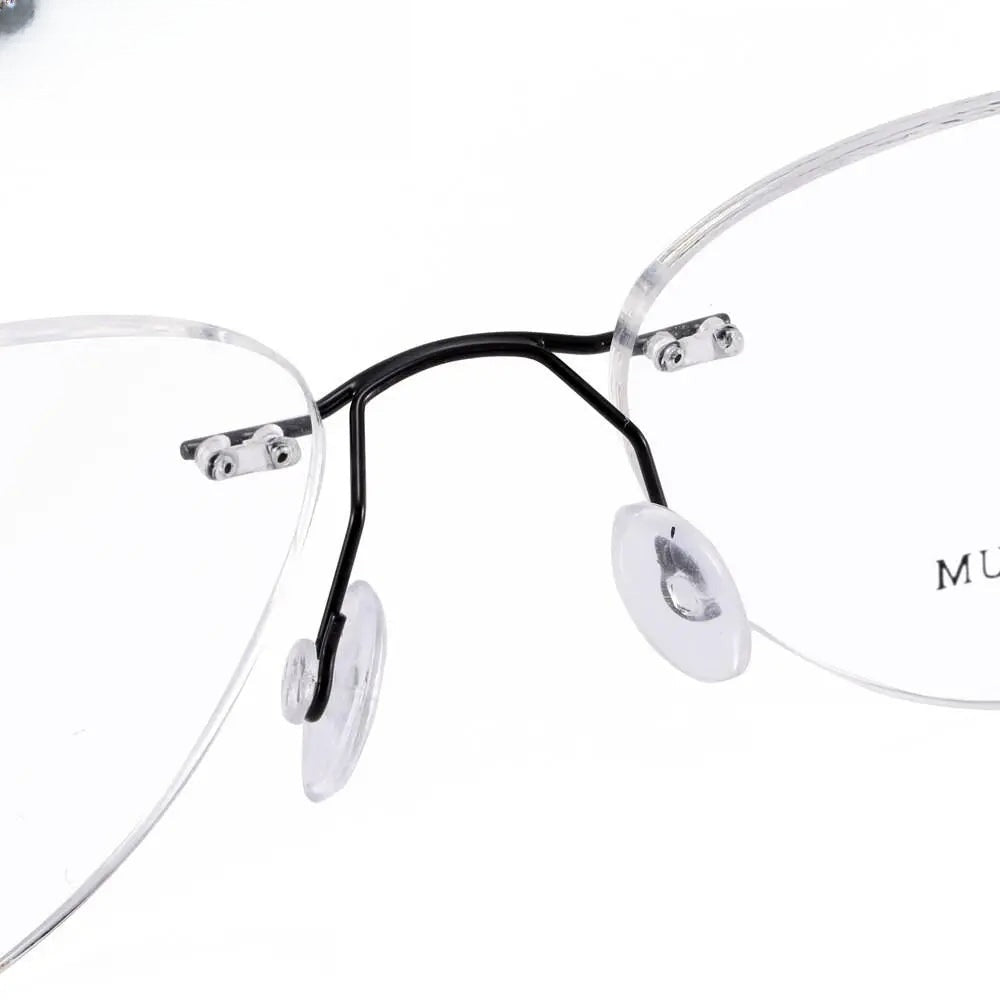 Unisex Cat Eye Rimless Titanium Prescription Glasses 20003 — view 12 | Rx Spectacle