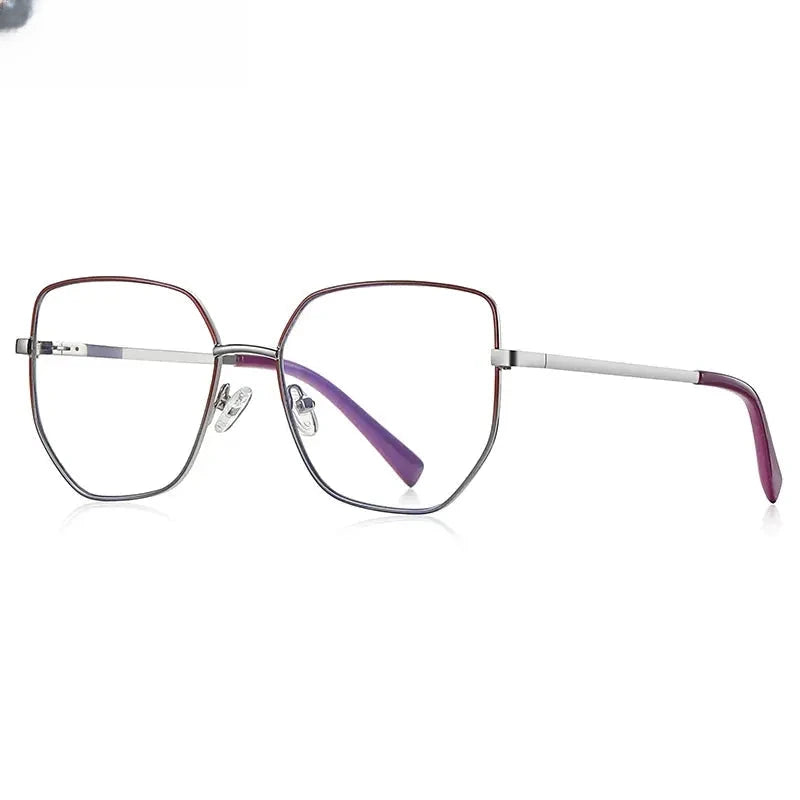Women's Polygon Full Rim Stainless Steel Reading Glasses 3093 — view 9 | Rx Spectacle