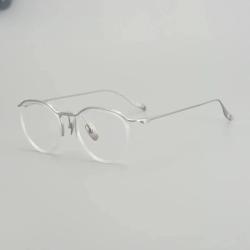 Unisex Oval Full Rim Titanium Prescription Glasses 131676 — view 4 | Rx Spectacle