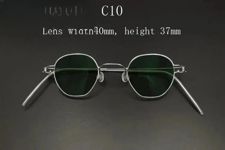 Unisex Polygon Full Rim Stainless Steel Prescription Glasses Y13840 — view 10 | Rx Spectacle