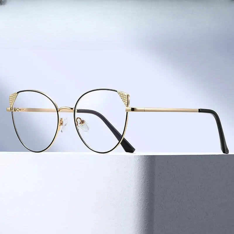 Women's Cat Eye Full Rim Alloy Prescription Glasses 391206 — view 1 | Rx Spectacle