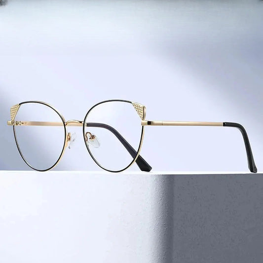 Women's Cat Eye Full Rim Alloy Prescription Glasses 391206 — view 1 | Rx Spectacle