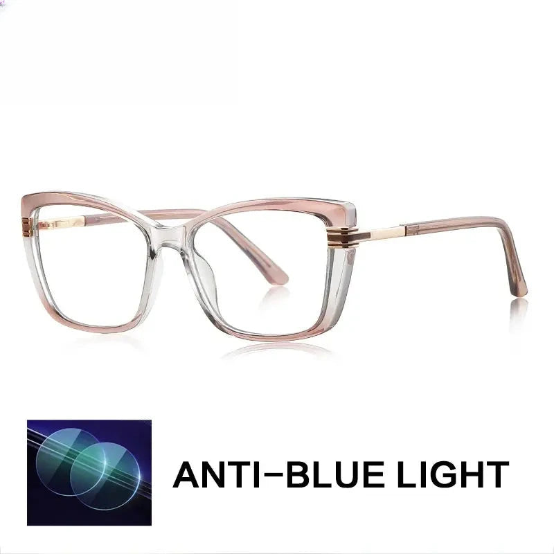 Women's Square Full Rim Titanium Reading Glasses Gxy2273 — view 6 | Rx Spectacle
