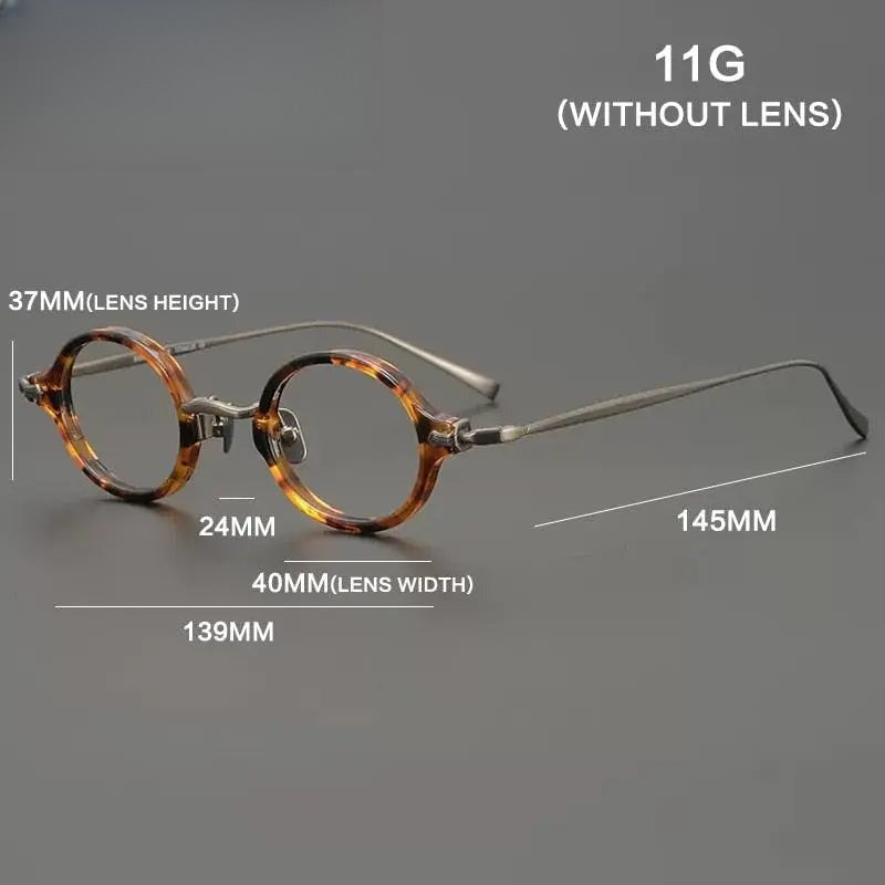 Unisex Round Full Rim Titanium Prescription Glasses Gxyj969 — view 10 | Rx Spectacle