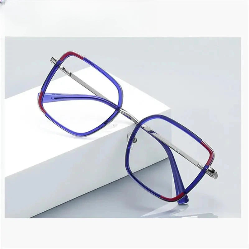 Women's Square Full Rim Titanium Prescription Glasses 31354 — view 1 | Rx Spectacle
