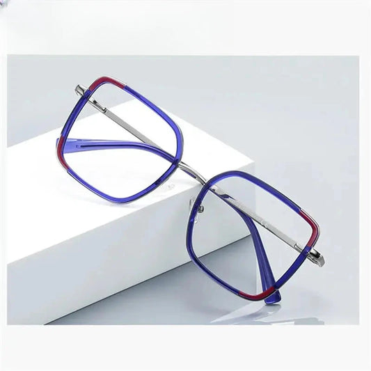 Women's Square Full Rim Titanium Prescription Glasses 31354 — view 1 | Rx Spectacle