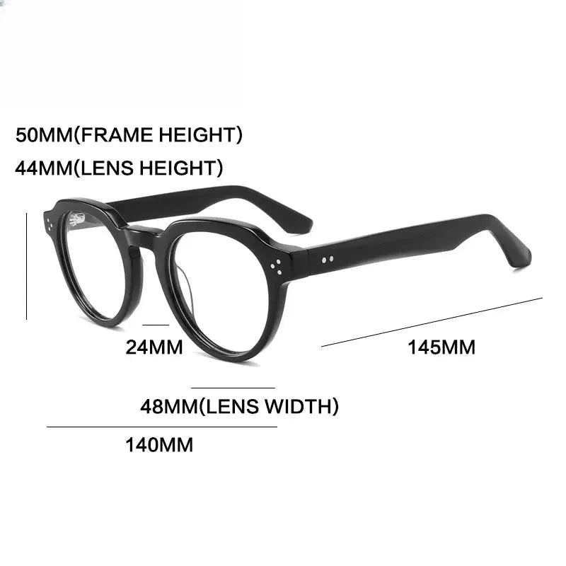 Unisex Round Full Rim Acetate Flat Top Prescription Glasses Gxyj1499 — view 5 | Rx Spectacle