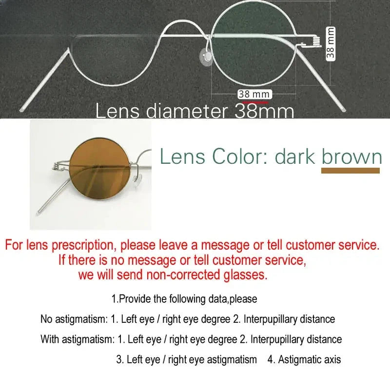 Unisex Round Full Rim Stainless Steel Prescription Glasses 14132 — view 9 | Rx Spectacle