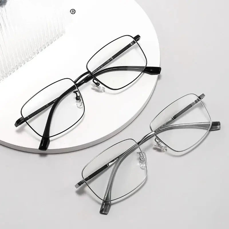 Men's Square Full Rim Alloy Reading Glasses 30825 — view 1 | Rx Spectacle