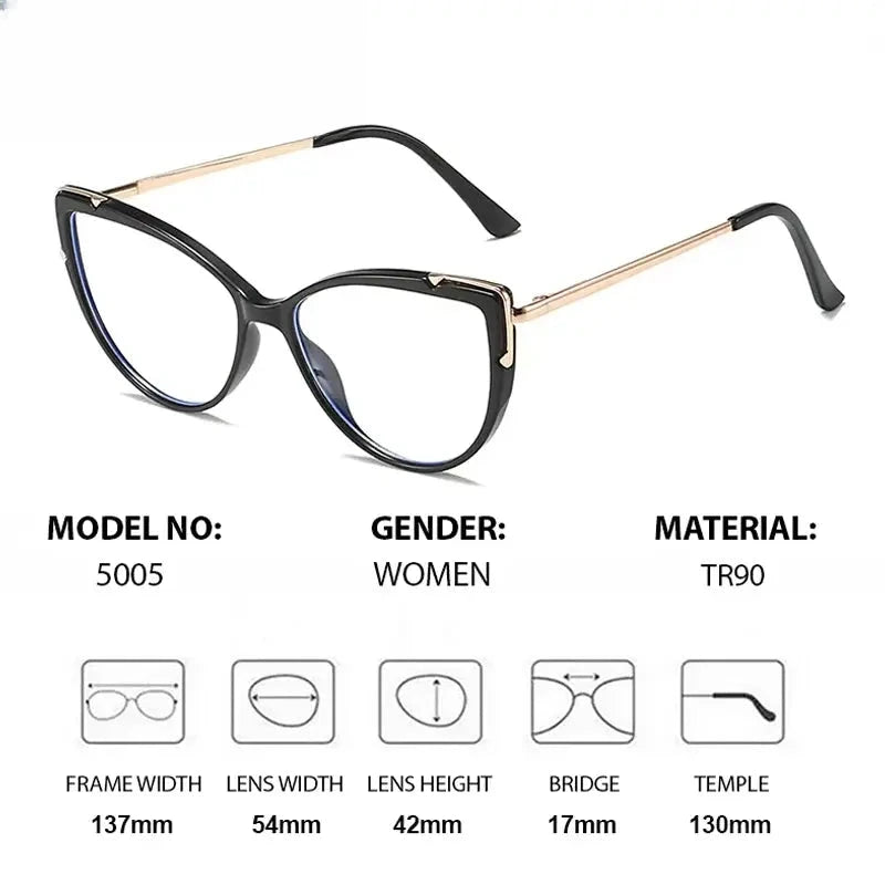 Women's Cat Eye Full Rim Titanium Prescription Glasses 415005 — view 2 | Rx Spectacle