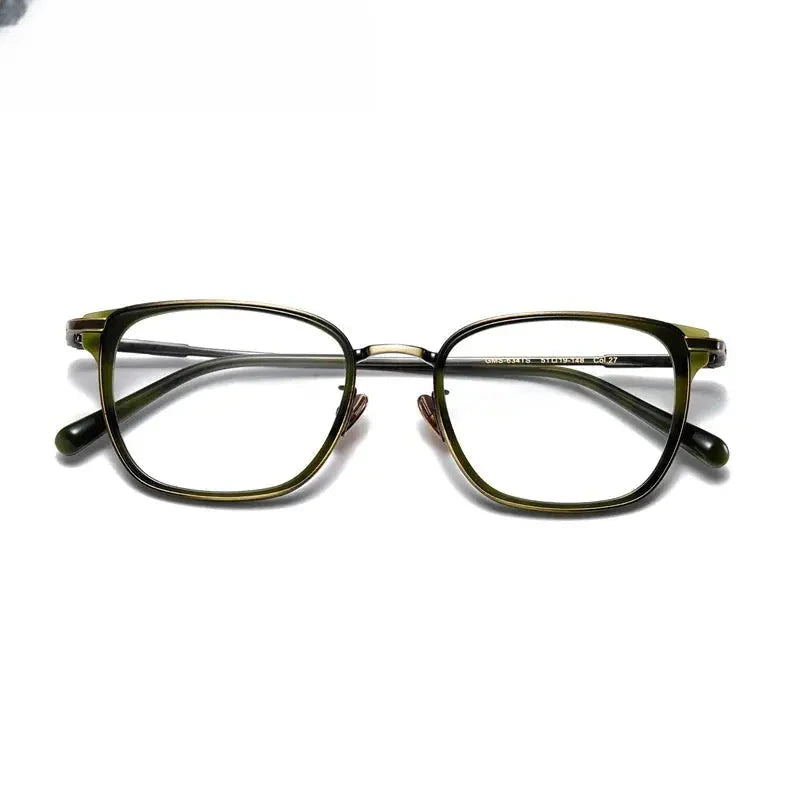Unisex Square Full Rim Titanium Prescription Glasses 0634 — view 2 | Rx Spectacle