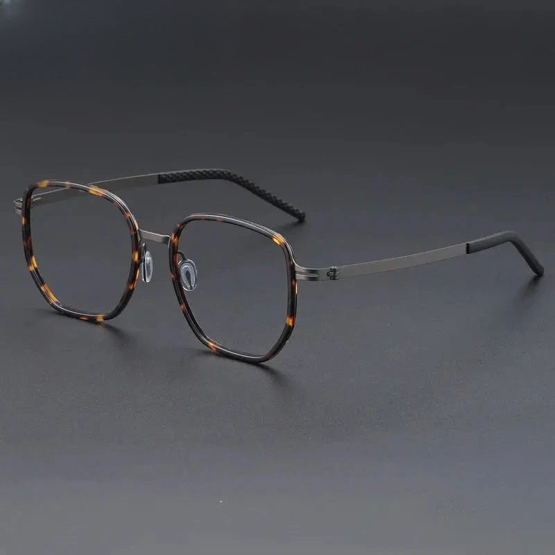 Men's Polygon Full Rim Titanium Oversized Prescription Glasses 698013 — view 4 | Rx Spectacle