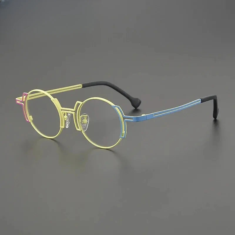 Women's Round Full Rim Titanium Prescription Glasses G85858 — view 1 | Rx Spectacle