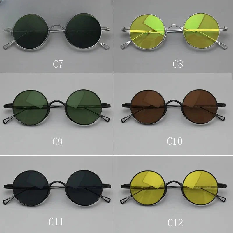 Men's Round Full Rim Titanium Prescription Glasses Y4522 — view 6 | Rx Spectacle