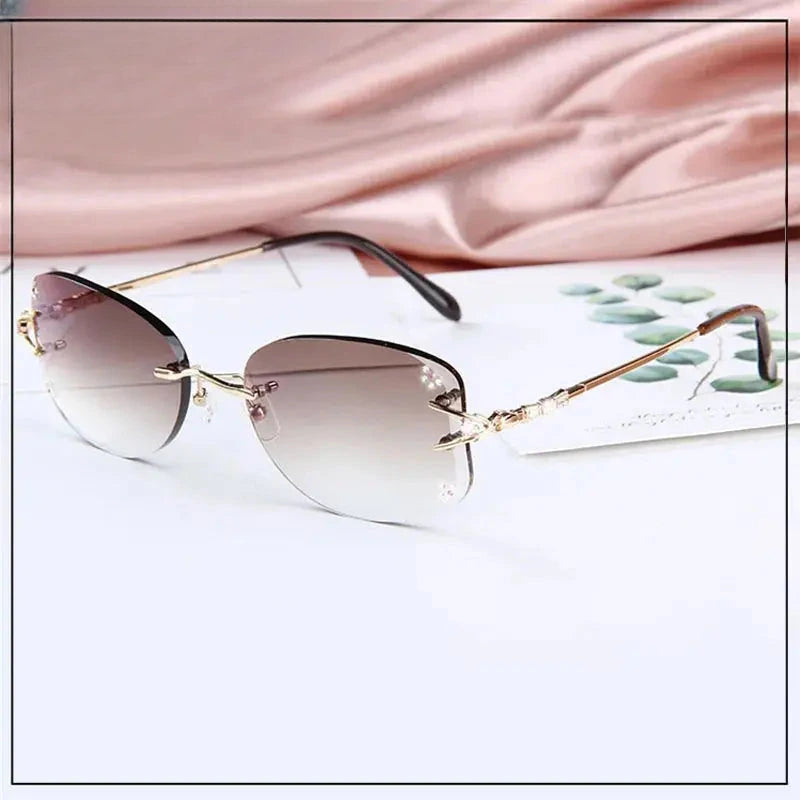 Women's Oval Rimless Titanium Prescription Glasses 100697 — view 3 | Rx Spectacle