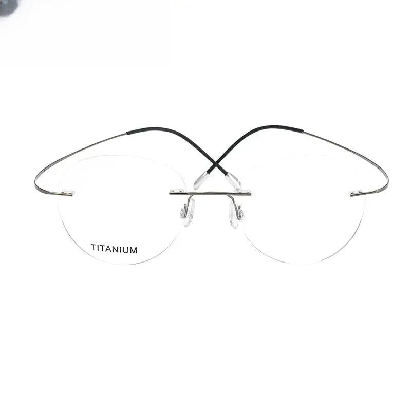 Women's Oval Rimless Titanium Prescription Glasses 816017 — view 5 | Rx Spectacle