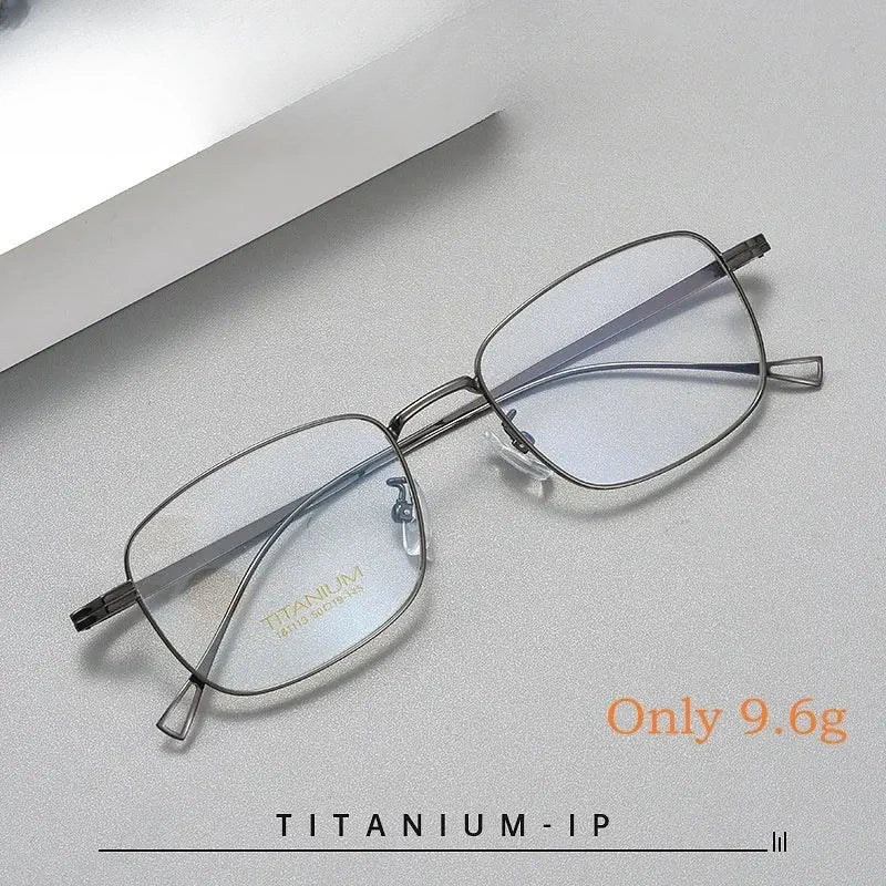 Men's Square Full Rim Titanium Prescription Glasses Y181113 — view 1 | Rx Spectacle