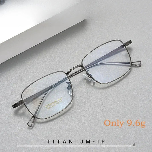 Men's Square Full Rim Titanium Prescription Glasses Y181113 — view 1 | Rx Spectacle