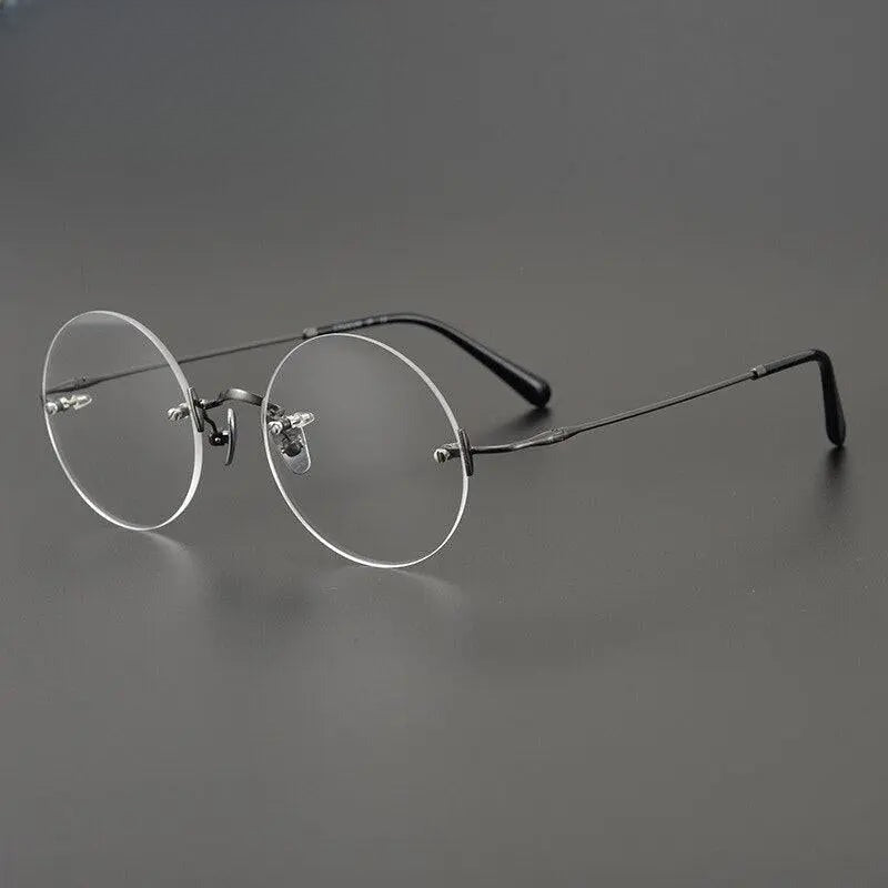 Unisex Round Rimless Titanium Prescription Glasses Gxyj647 — view 9 | Rx Spectacle