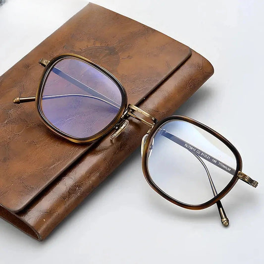 Men's Polygon Full Rim Titanium Prescription Glasses 65910 — view 1 | Rx Spectacle