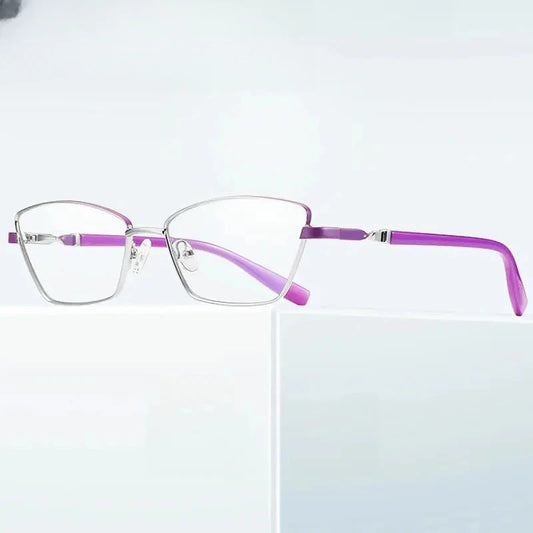 Women's Cat Eye Full Rim Alloy Prescription Glasses Y3012 — view 1 | Rx Spectacle