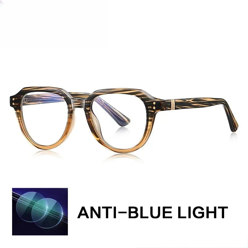 Unisex Oval Full Rim Titanium Flat Top Reading Glasses G2226 — view 4 | Rx Spectacle