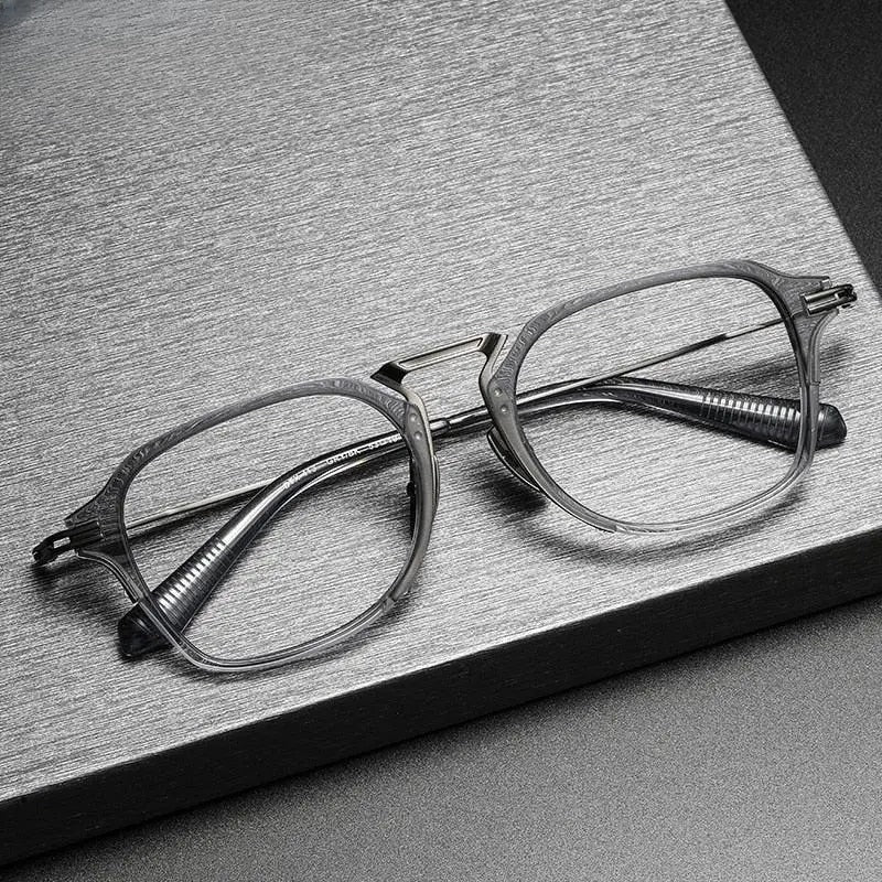 Unisex Square Full Rim Titanium Prescription Glasses Dtx413 — view 1 | Rx Spectacle