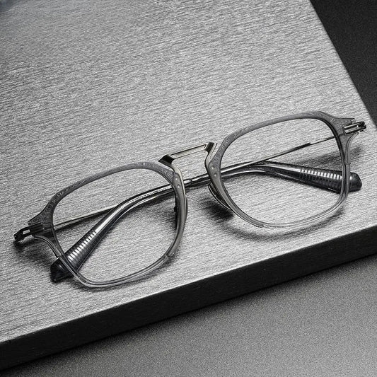 Unisex Square Full Rim Titanium Prescription Glasses Dtx413 — view 1 | Rx Spectacle