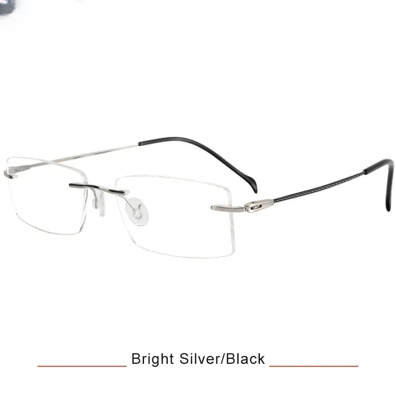 Women's Square Rimless Titanium Prescription Glasses 716074 — view 4 | Rx Spectacle