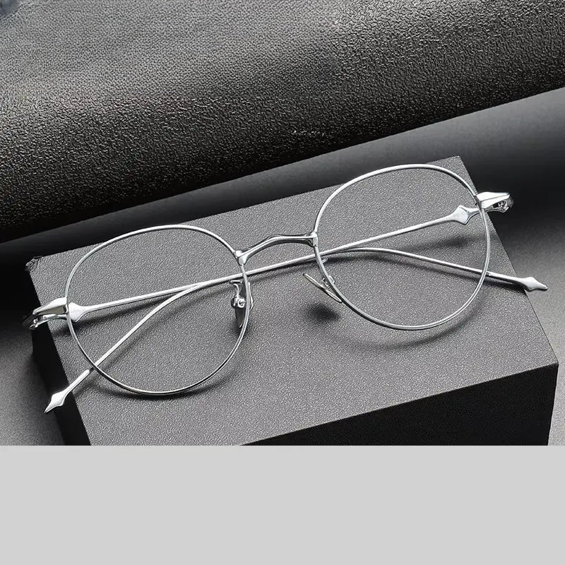 Unisex Round Full Rim Titanium Prescription Glasses 614701 — view 1 | Rx Spectacle