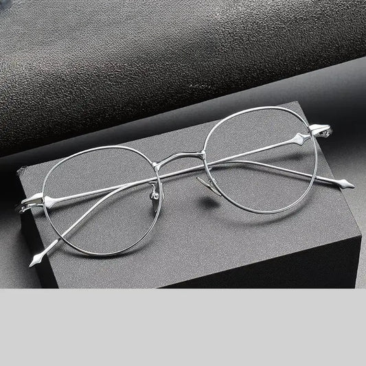 Unisex Round Full Rim Titanium Prescription Glasses 614701 — view 1 | Rx Spectacle