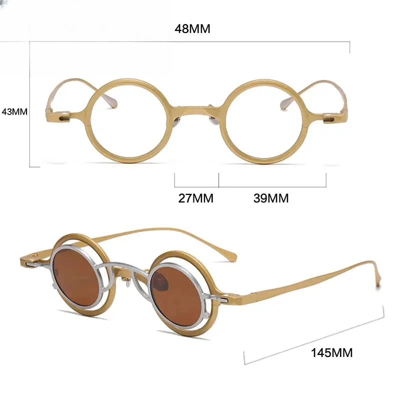 Unisex Round Full Rim Titanium Clip-On Prescription Glasses 1491 — view 5 | Rx Spectacle